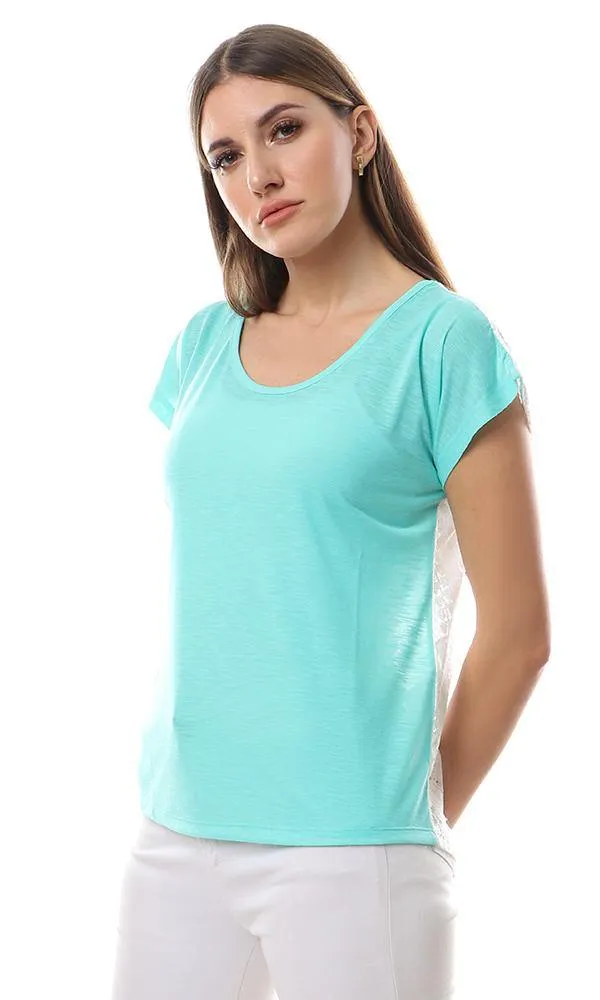 57673 Back Lace Simple Leightweight Mint Top