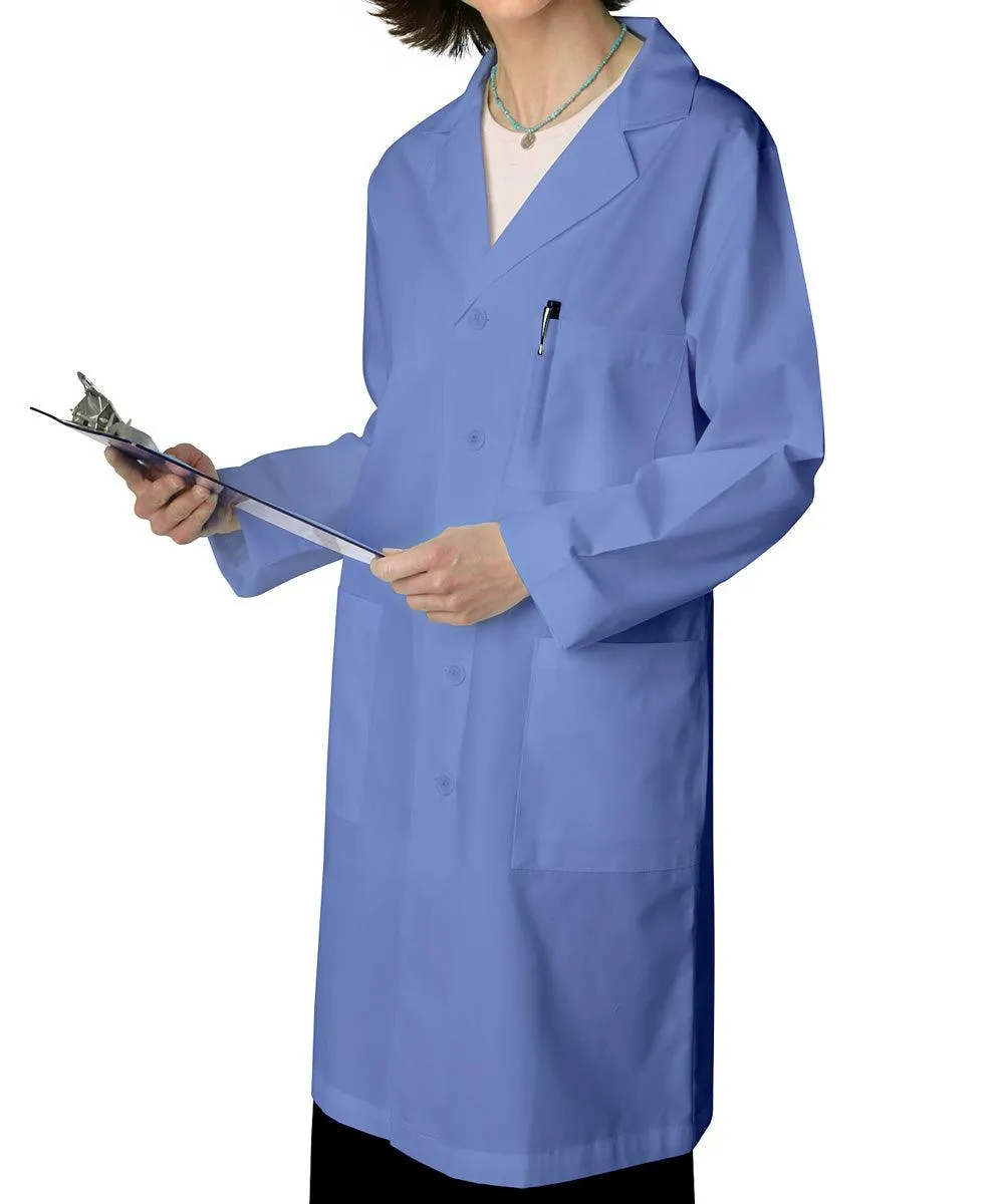 Adar 39 Inch Unisex Ceil Blue Multiple Pocket Medical Lab Coat