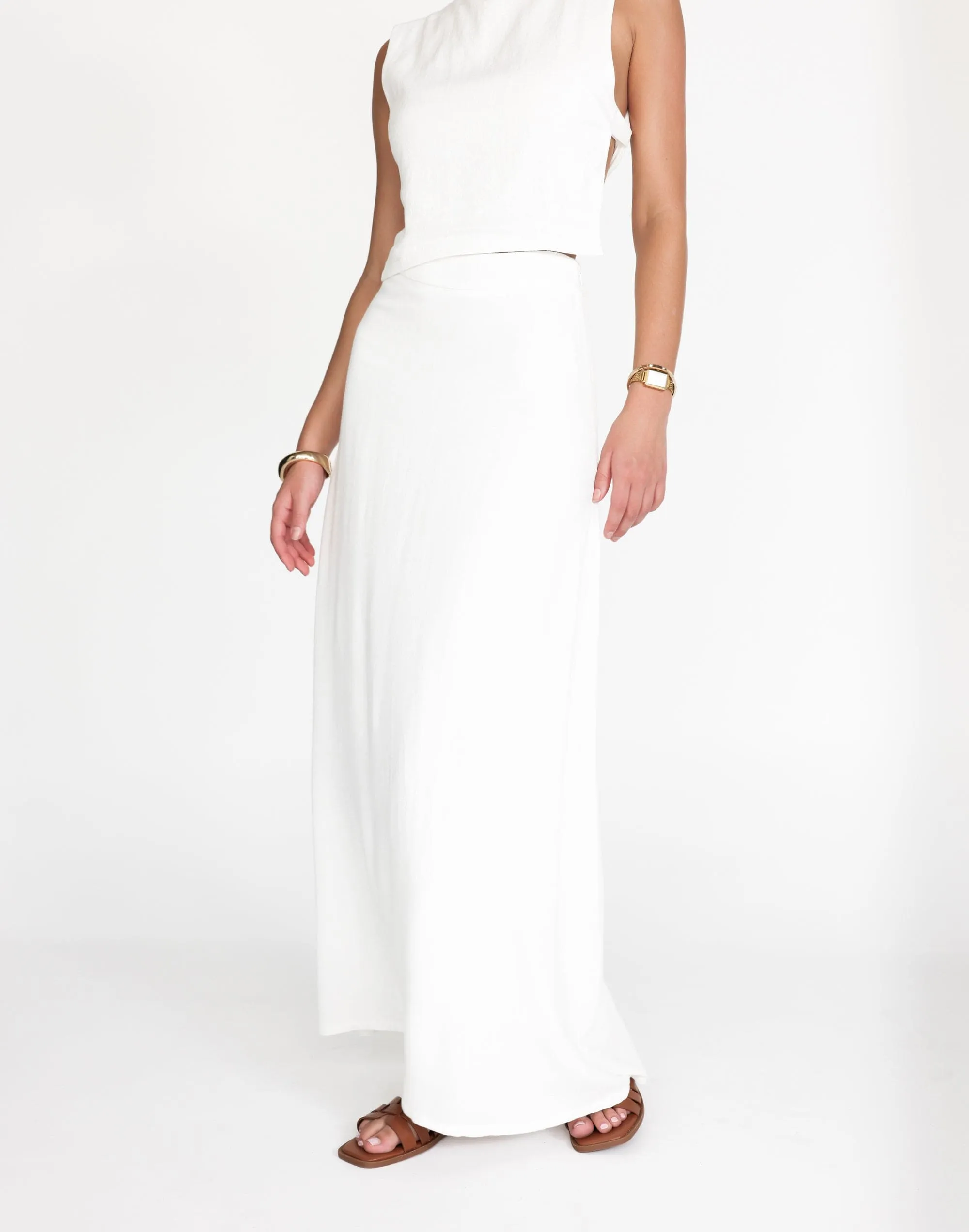 Aleah Maxi Skirt (White)