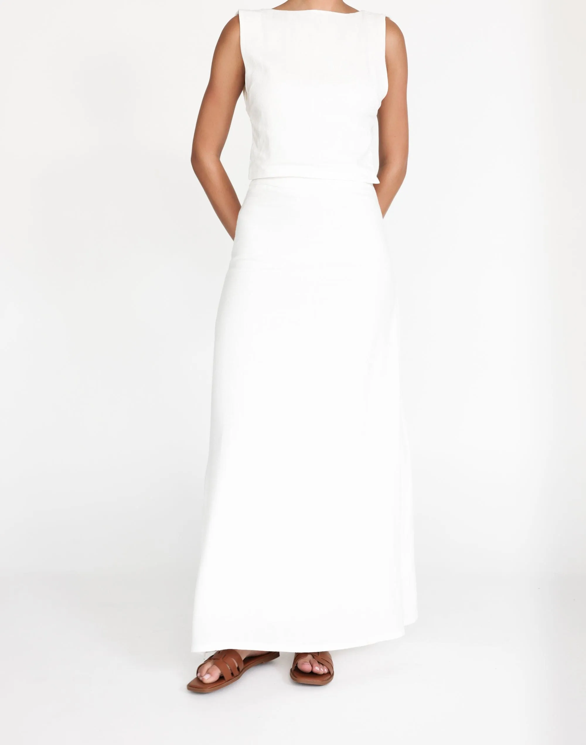 Aleah Maxi Skirt (White)