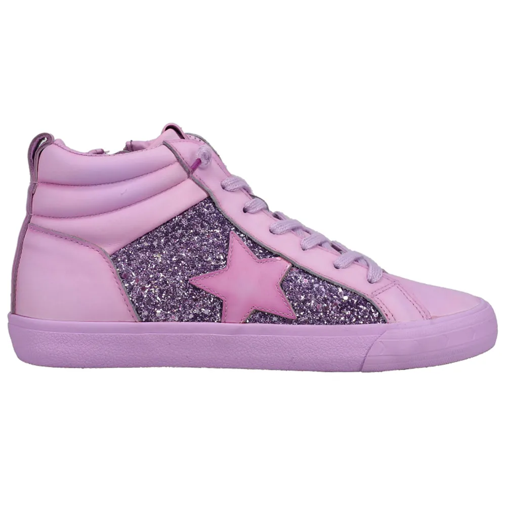 Alexis Glitter High Top Slip On Zippered Sneakers