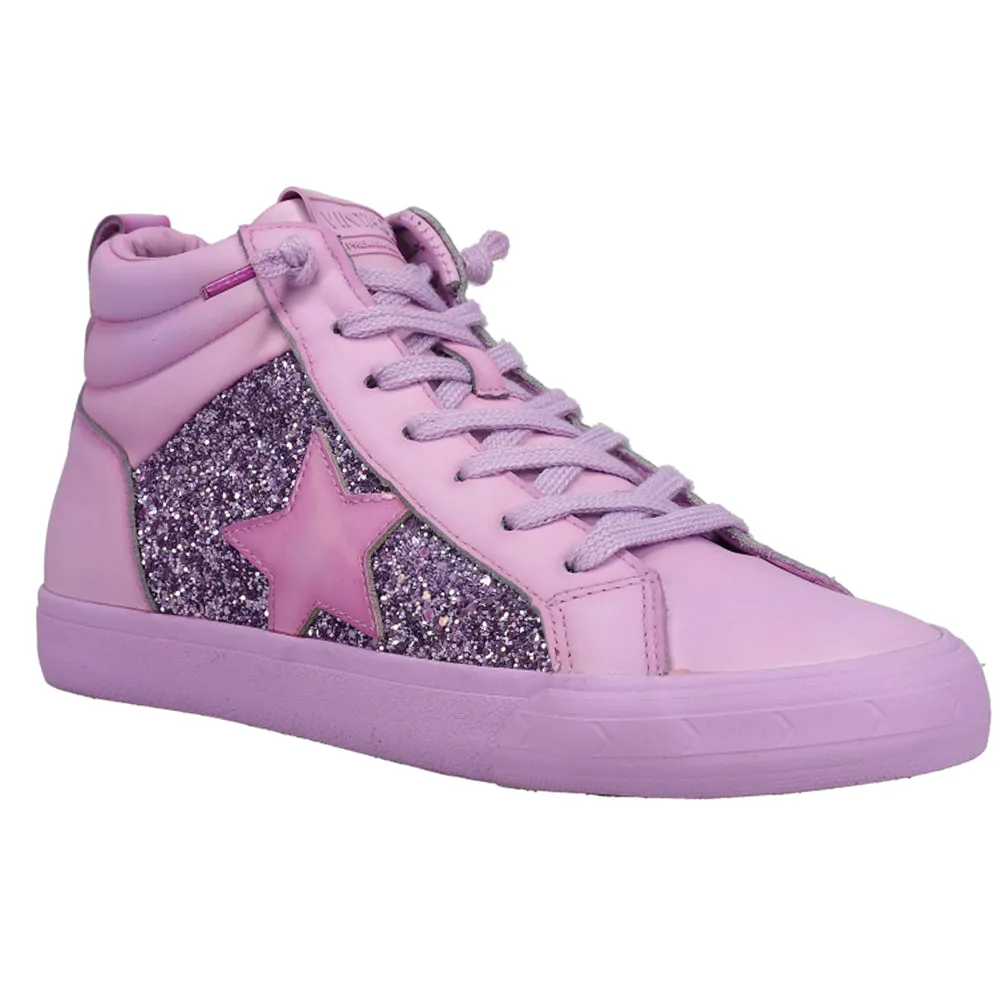 Alexis Glitter High Top Slip On Zippered Sneakers