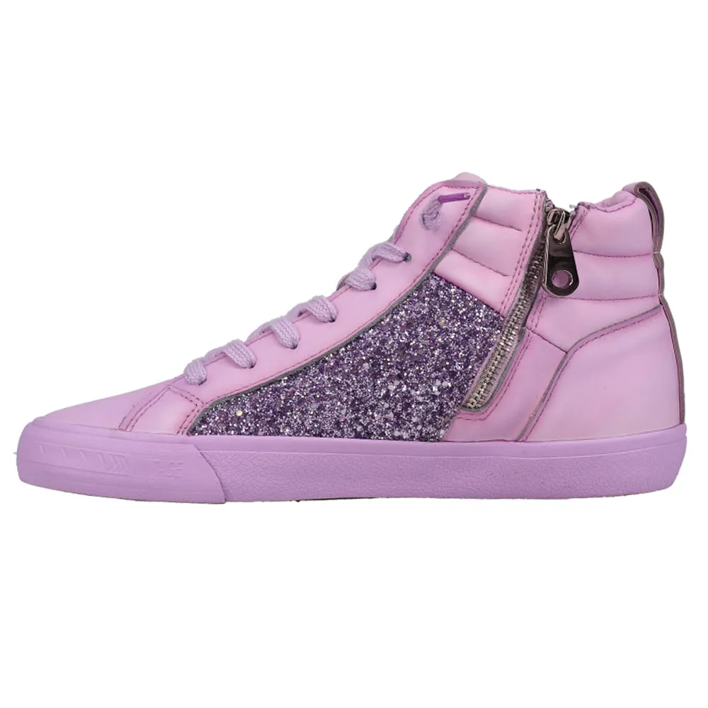 Alexis Glitter High Top Slip On Zippered Sneakers