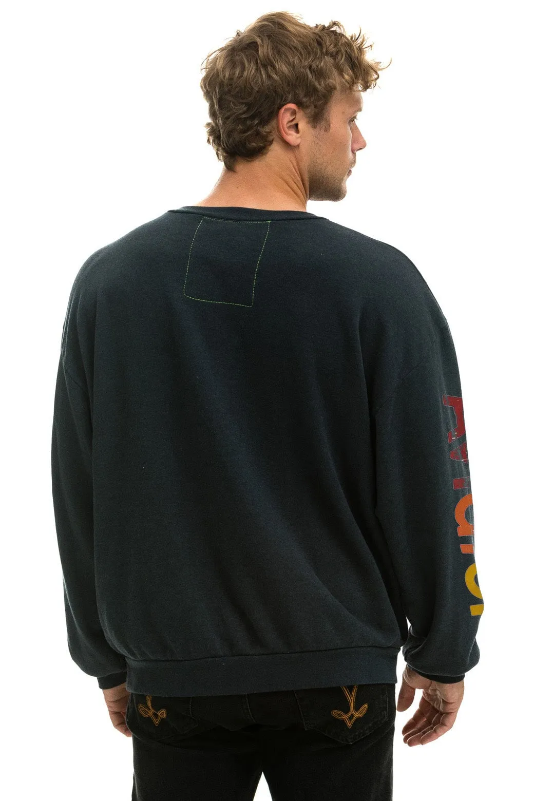 AVIATOR NATION RELAXED CREW SWEATSHIRT - CHARCOAL