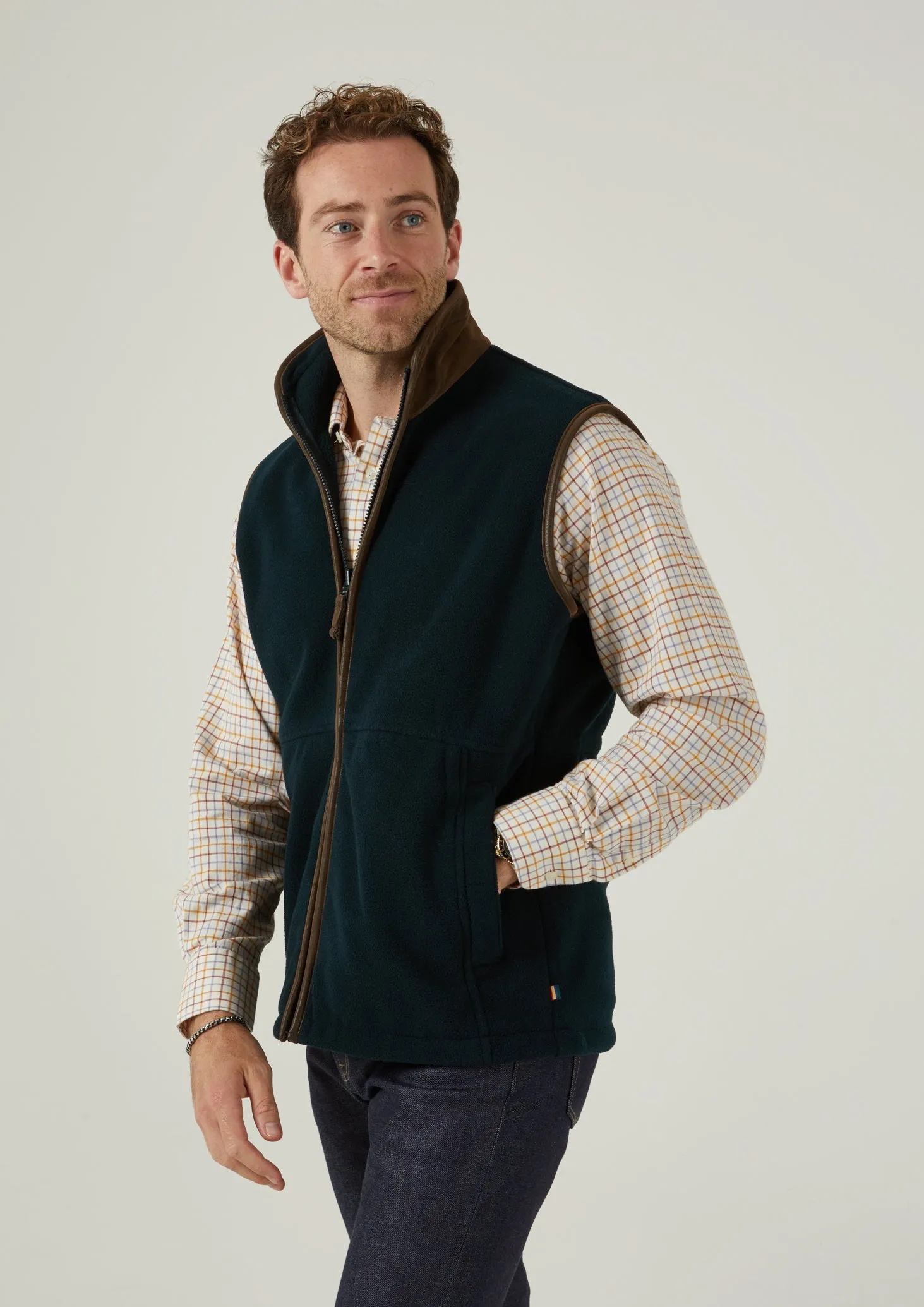 Aylsham Men's Fleece Gilet In Dark Navy - Regular Fit