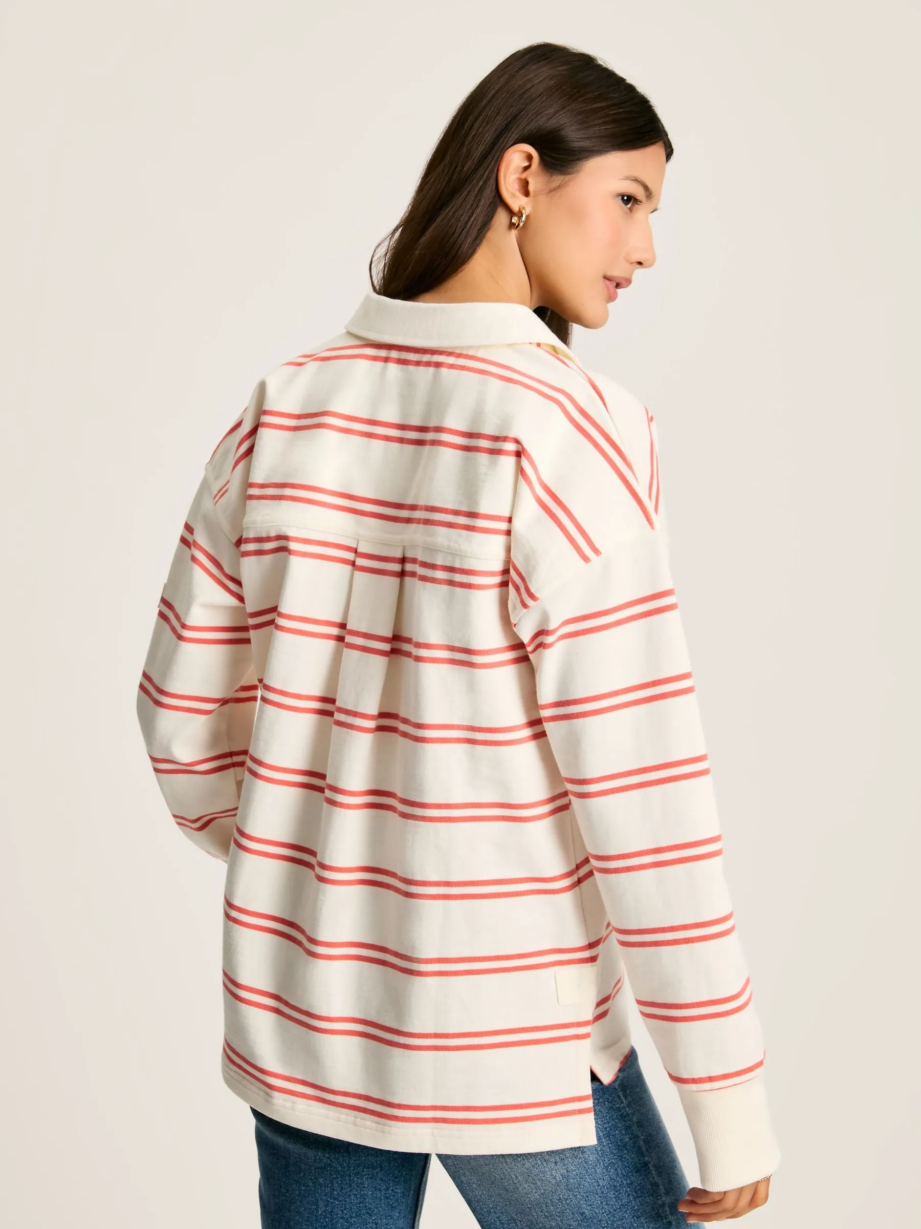 Bayside Coral/White Cotton Deck Shirt