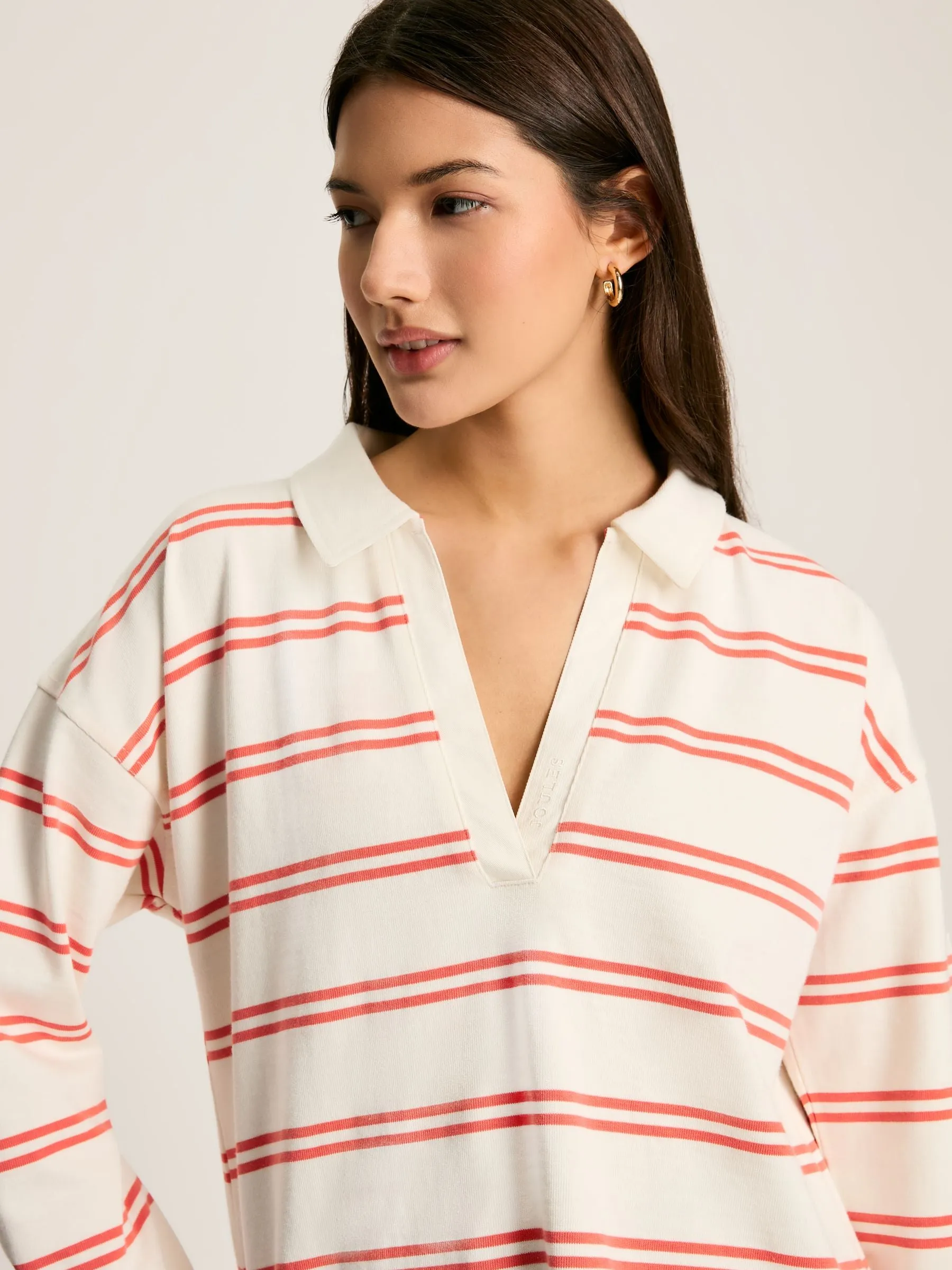 Bayside Coral/White Cotton Deck Shirt