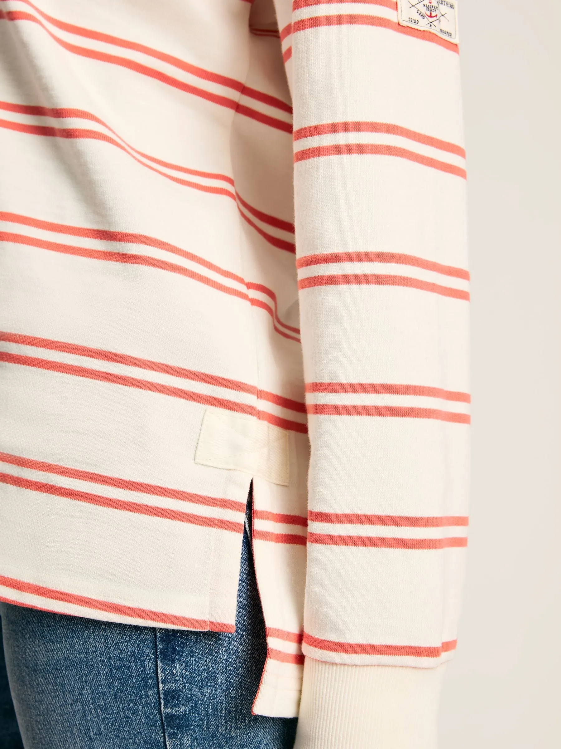 Bayside Coral/White Cotton Deck Shirt