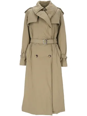 Beige Cotton Blend Women's Coat