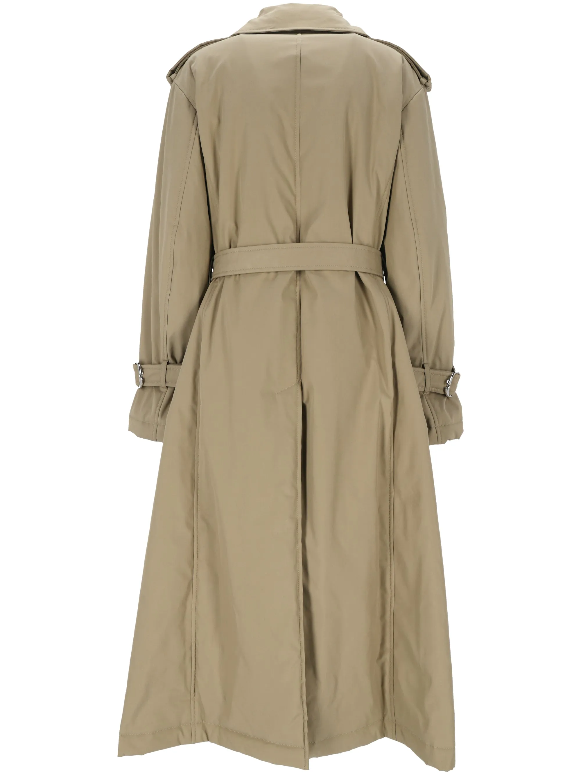 Beige Cotton Blend Women's Coat