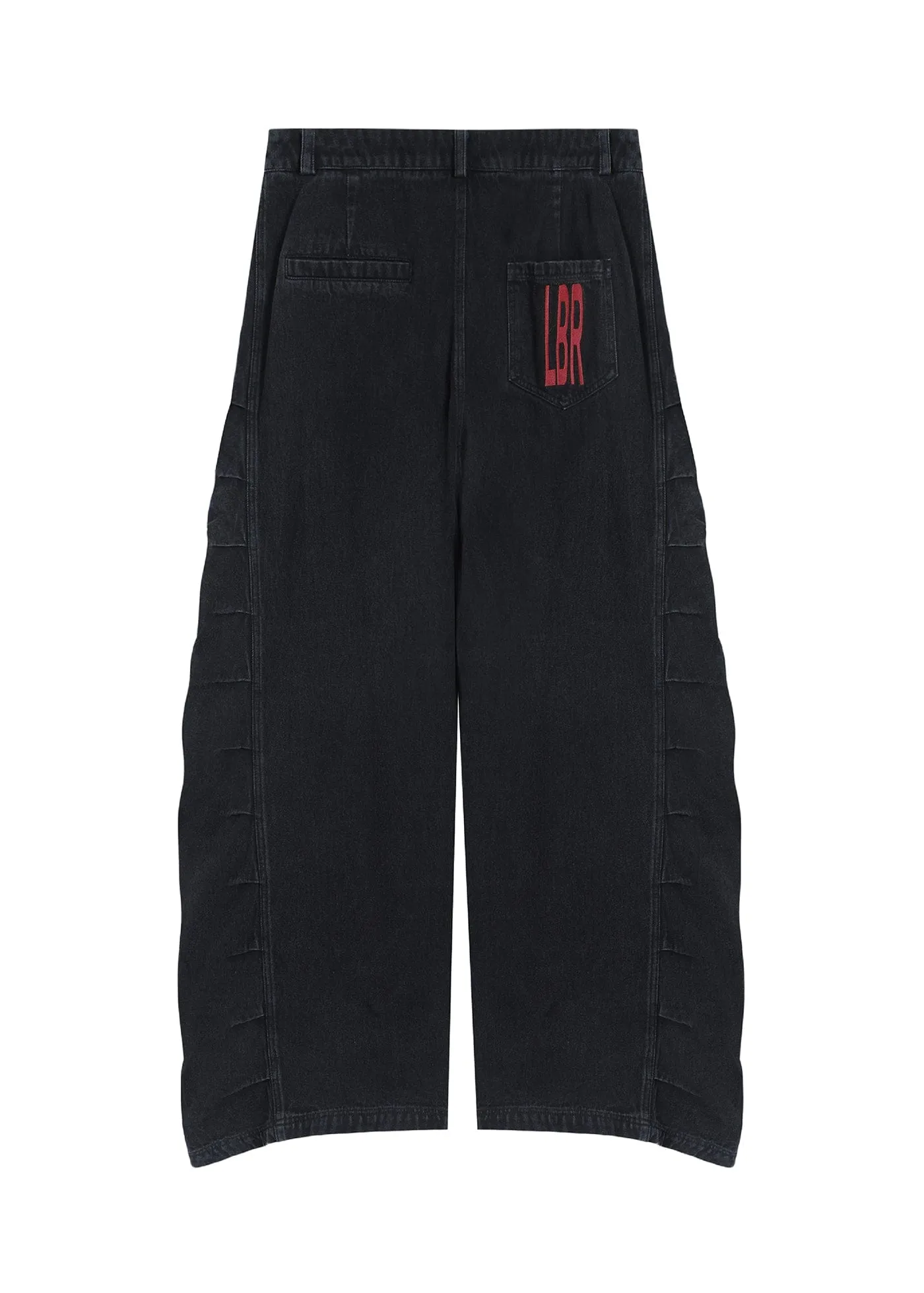 Black Cargo Wide Jeans