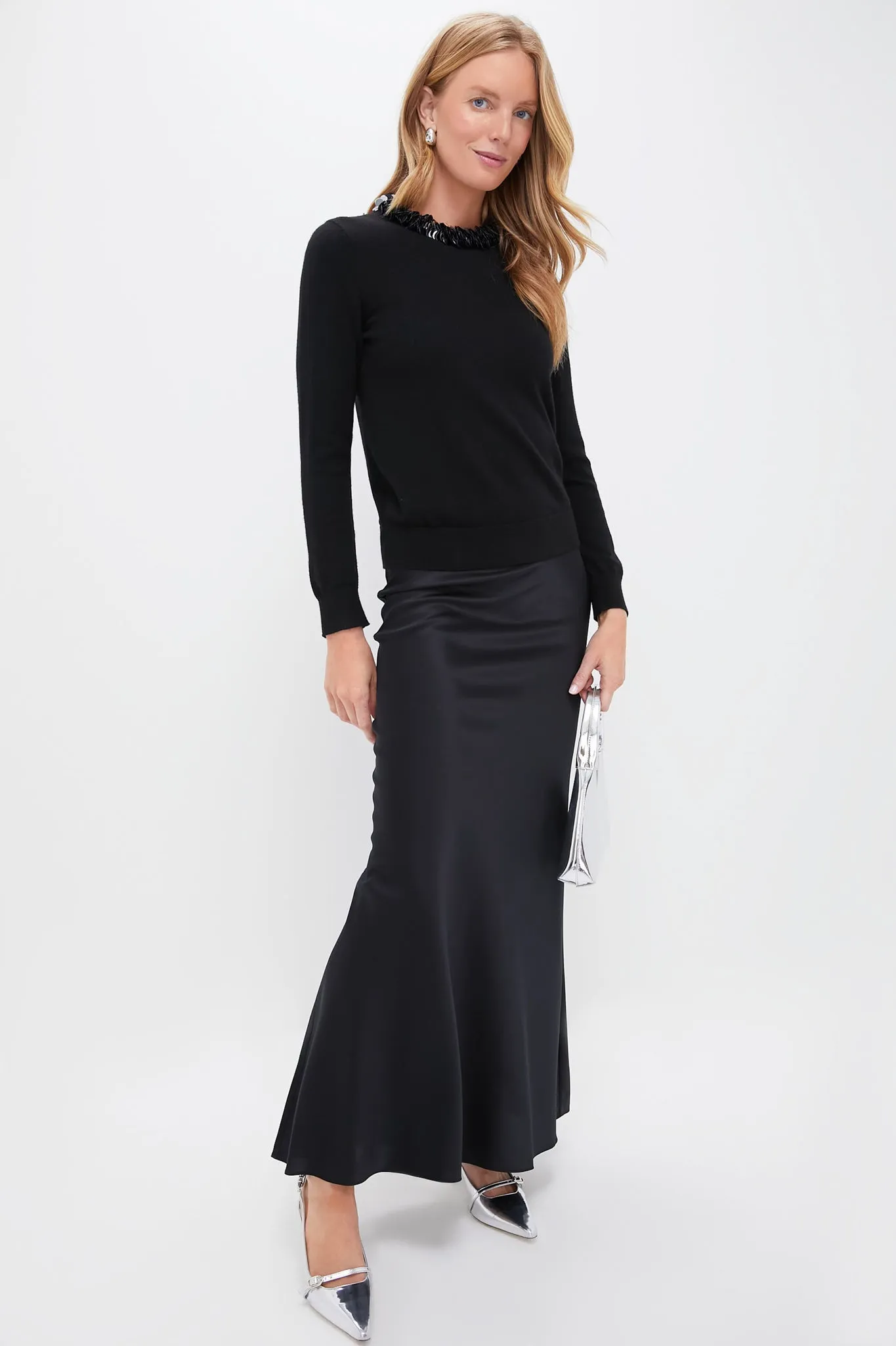 Black Odin Silk Skirt