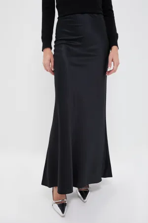 Black Odin Silk Skirt