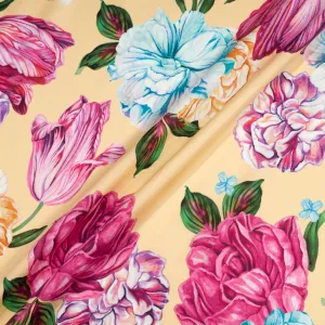 Bold Floral Printed Vanilla Luxury Cotton