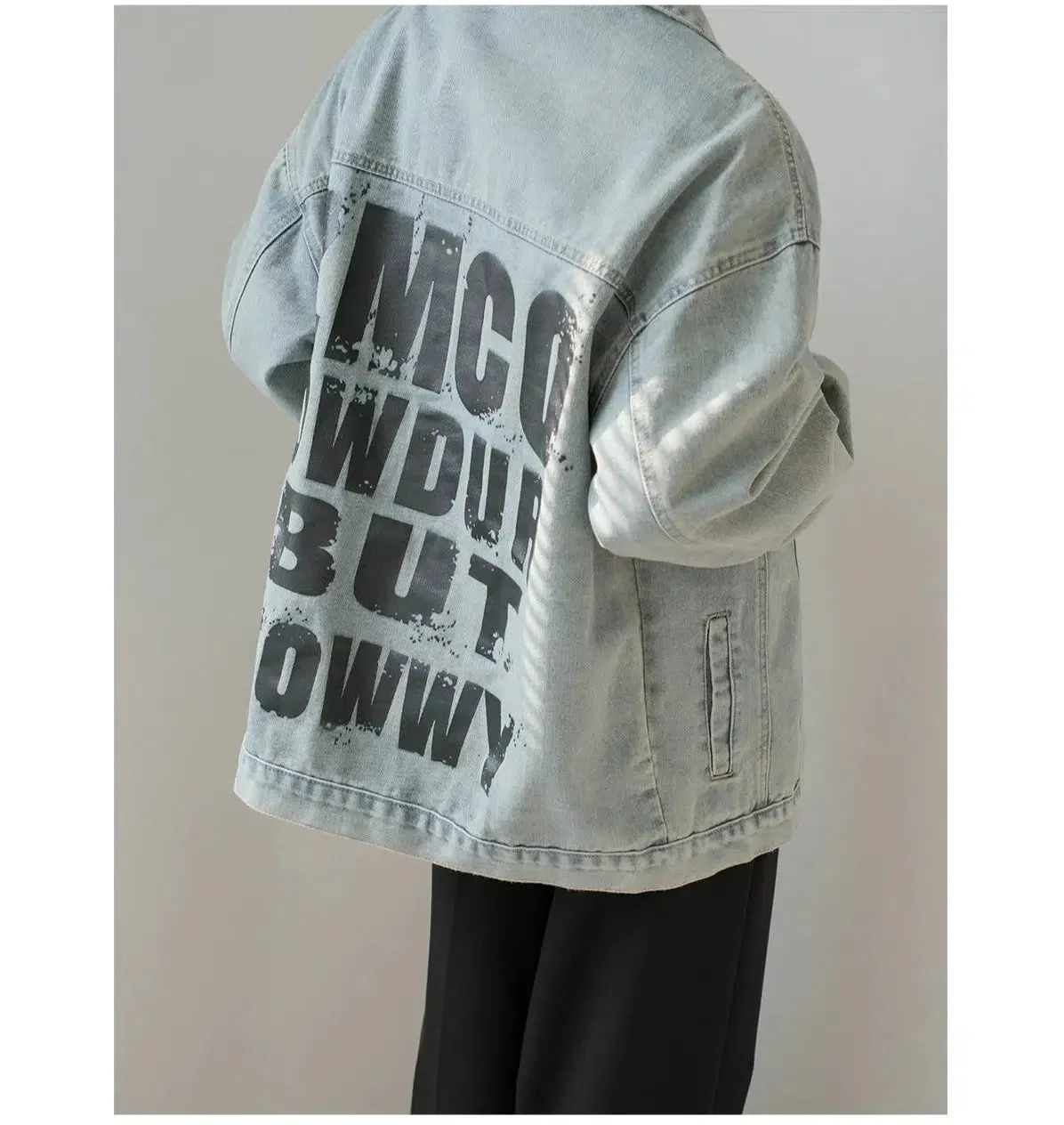 Bold Lettering Classic Denim Jacket