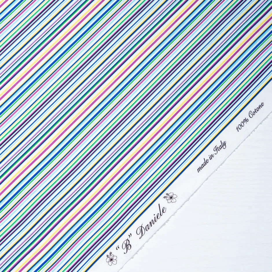 Bold Multi-Coloured Striped Pure Cotton