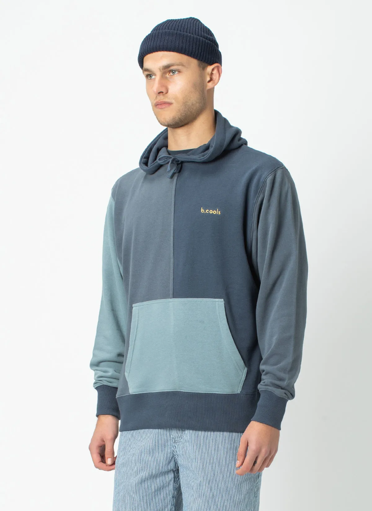 B.Quick Hood Sweatshirt Navy Panel