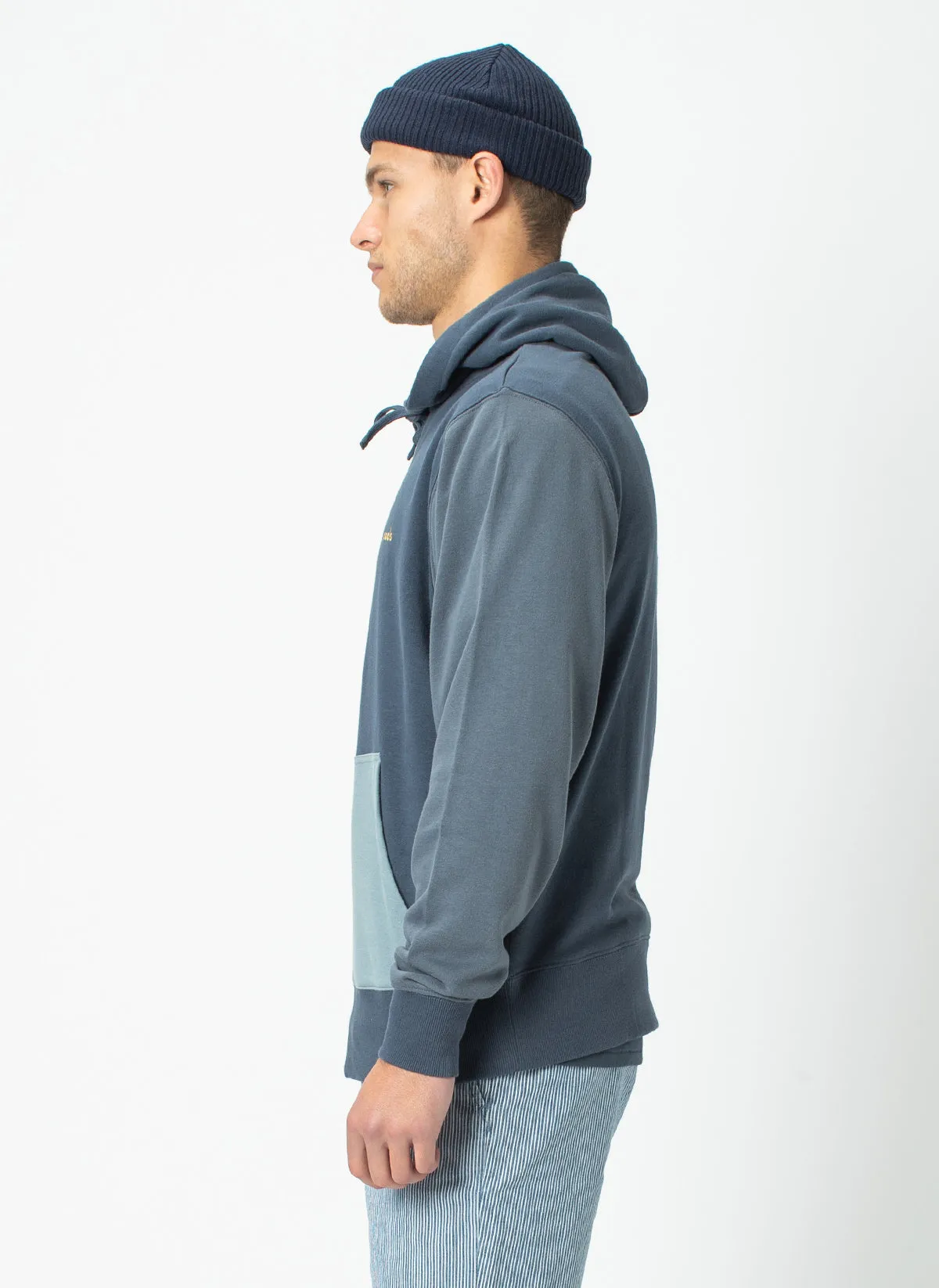 B.Quick Hood Sweatshirt Navy Panel