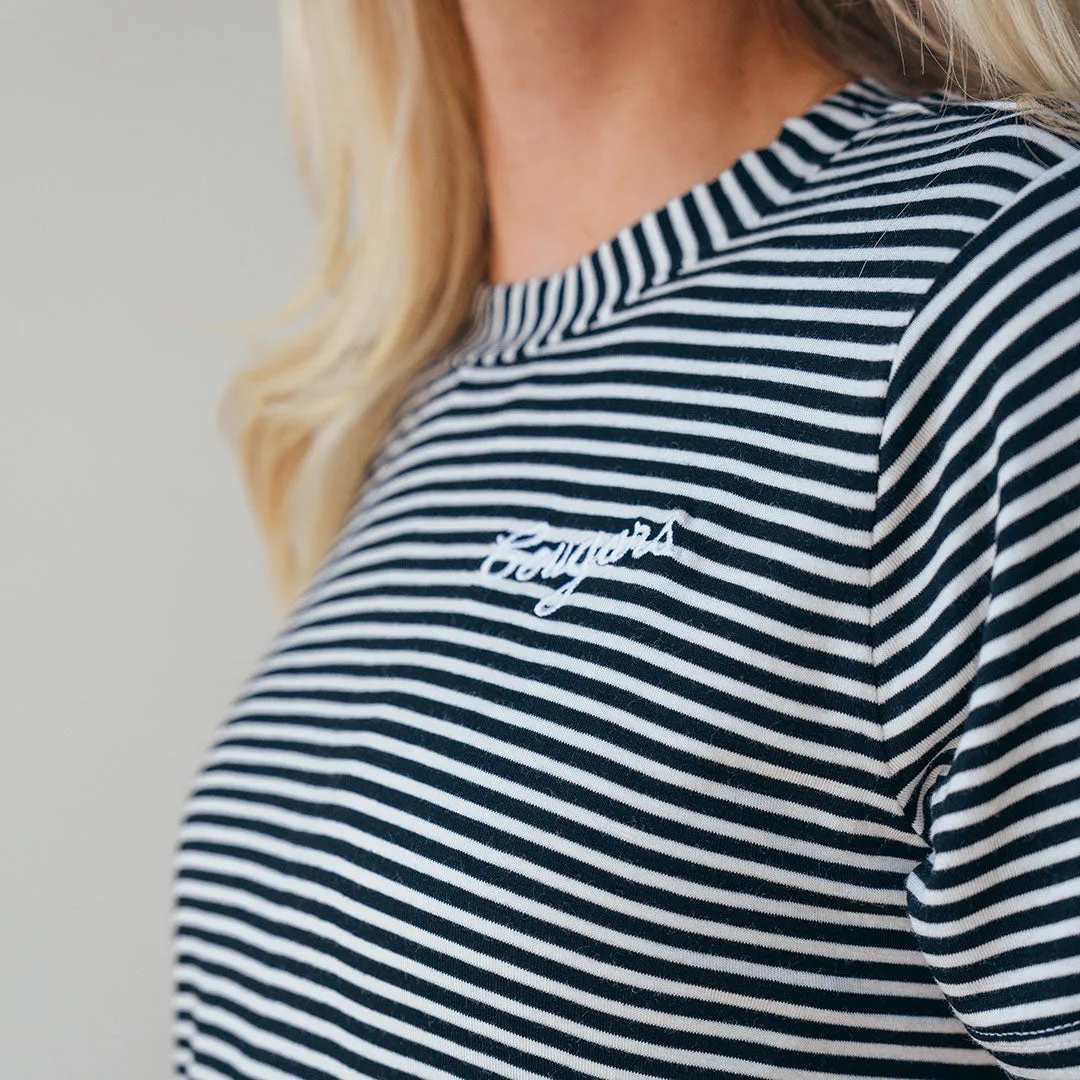 BYU Boyfriend Tee, Black and Ivory Stripe