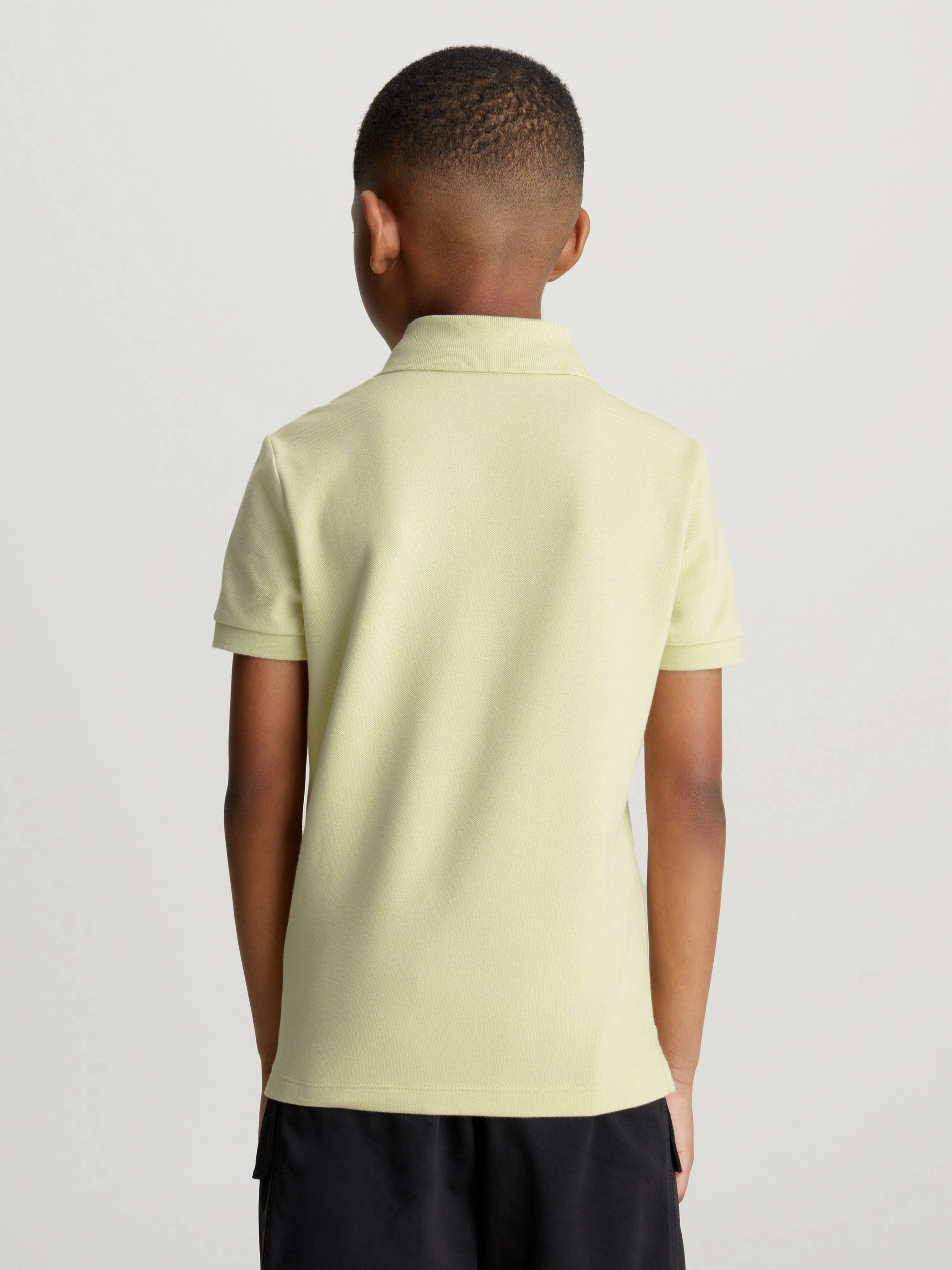 Calvin Klein Boys Layered Mesh Polo Shirt in Green