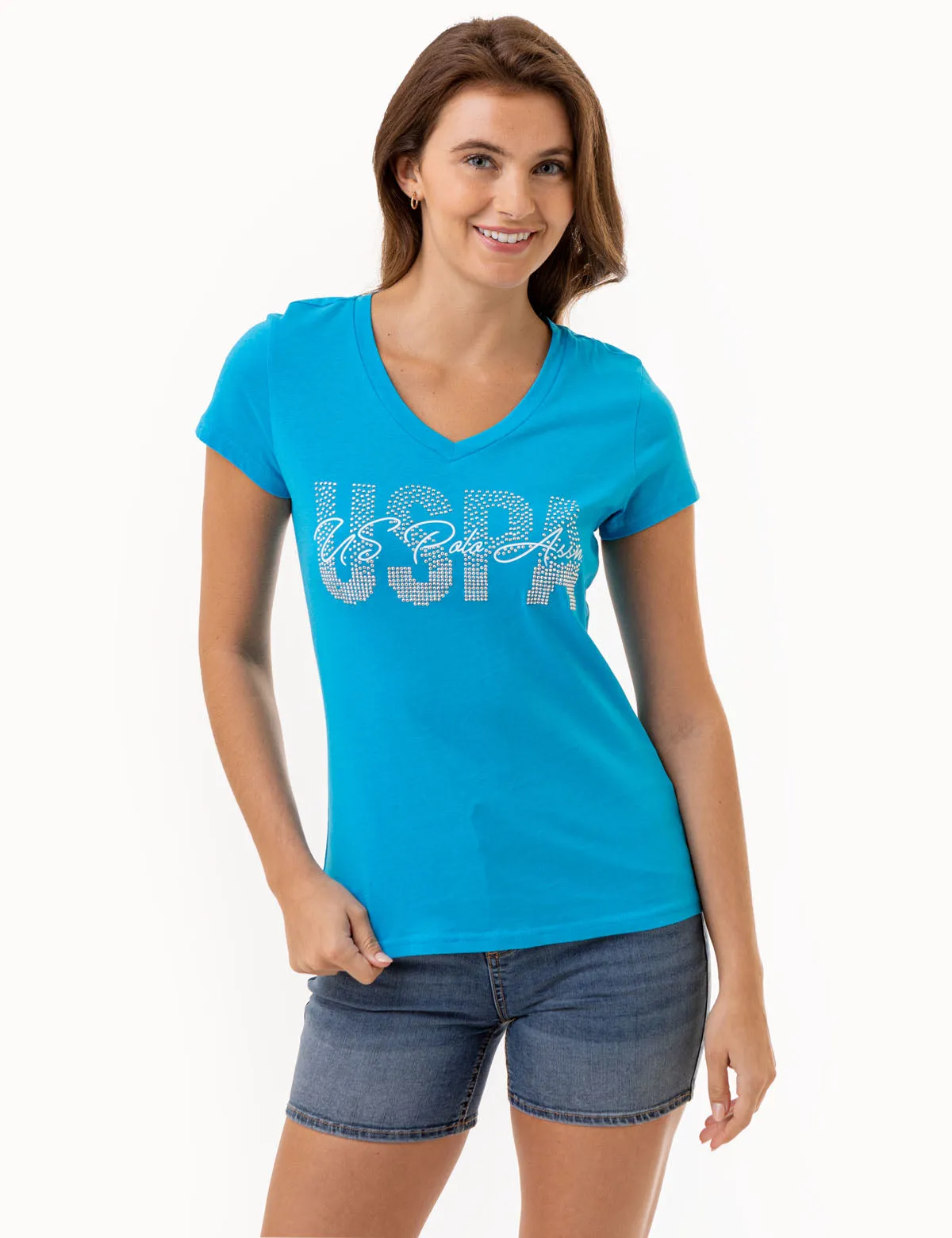 CASCADING GRAPHIC V-NECK T-SHIRT