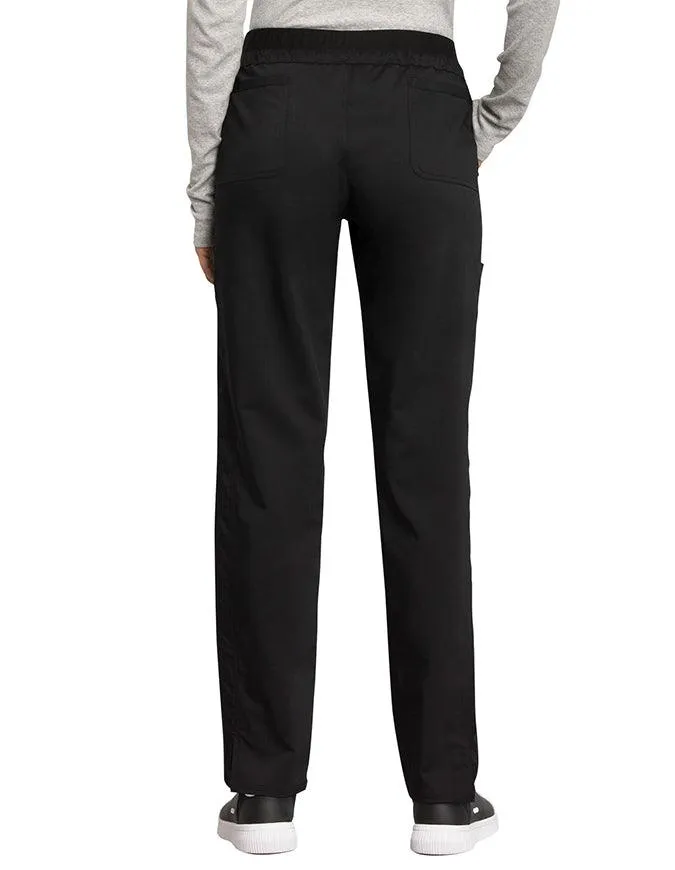 Cherokee Workwear Revolution Women's Mid Rise Tapered Leg Drawstring Petite Pant