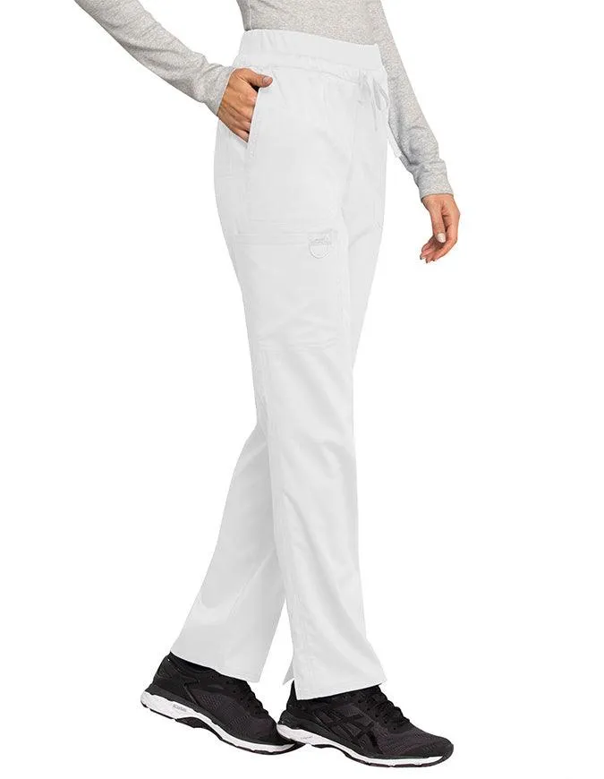 Cherokee Workwear Revolution Women's Mid Rise Tapered Leg Drawstring Petite Pant