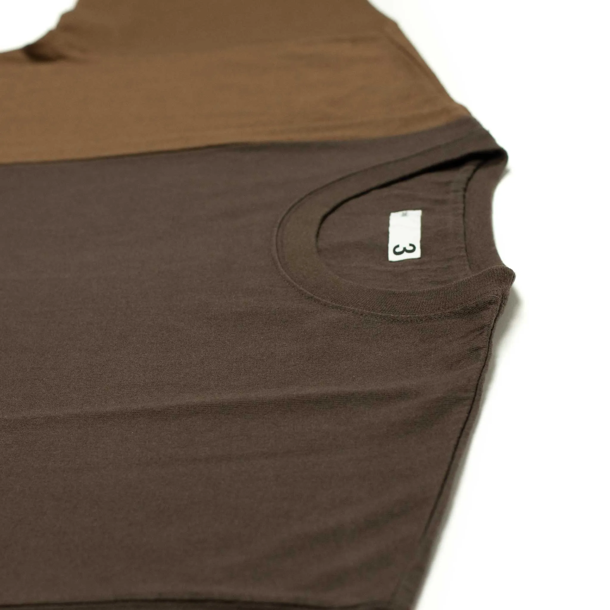 Color paneled relaxed fit tee in shades of brown