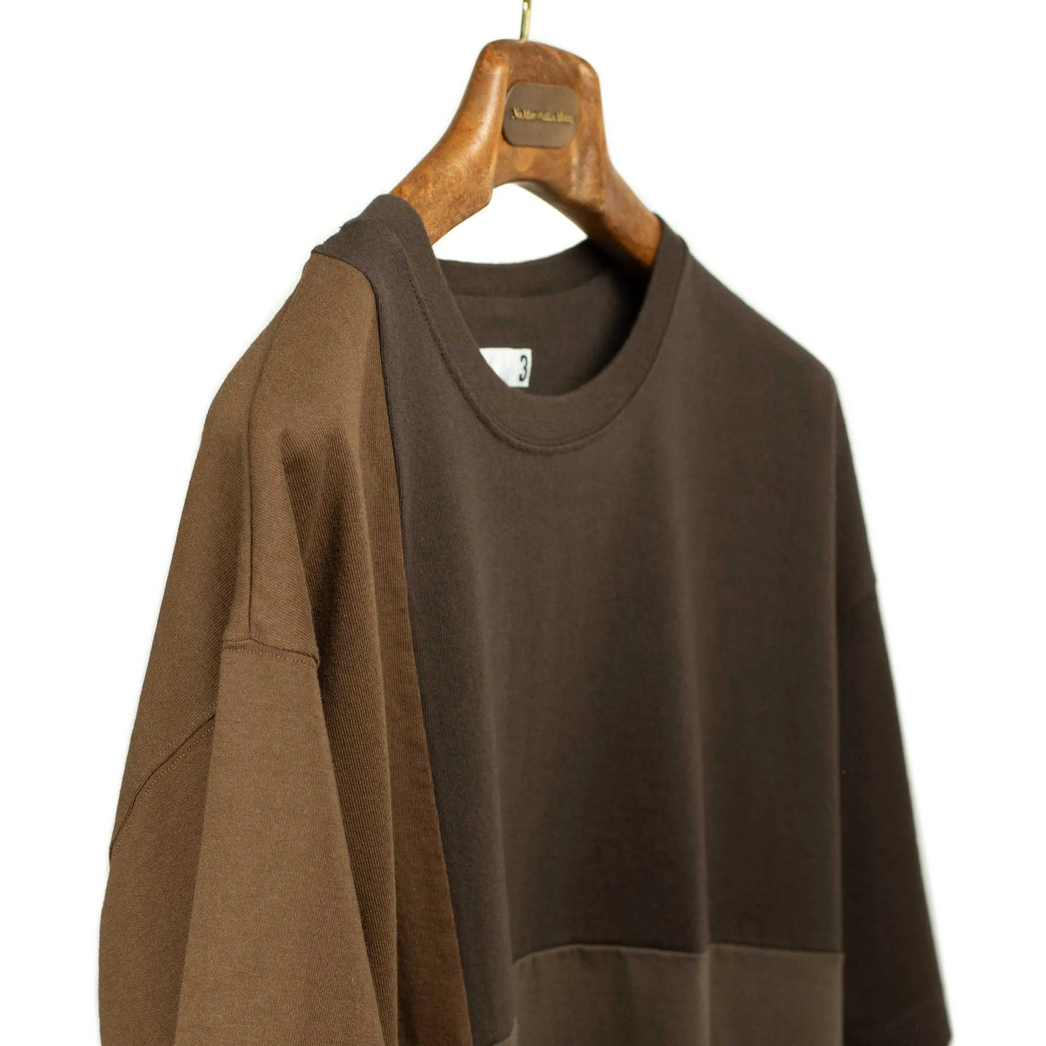 Color paneled relaxed fit tee in shades of brown