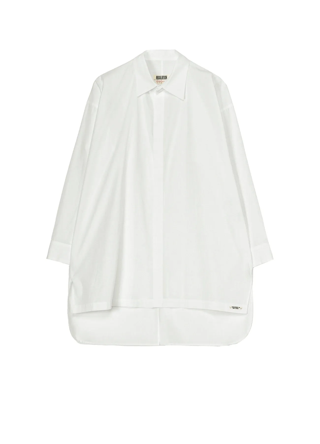 COTTON BROAD R-DOUBLE PLACKET BLOUSE