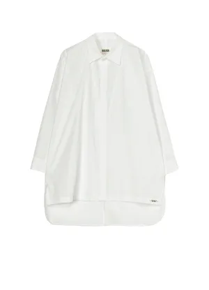 COTTON BROAD R-DOUBLE PLACKET BLOUSE