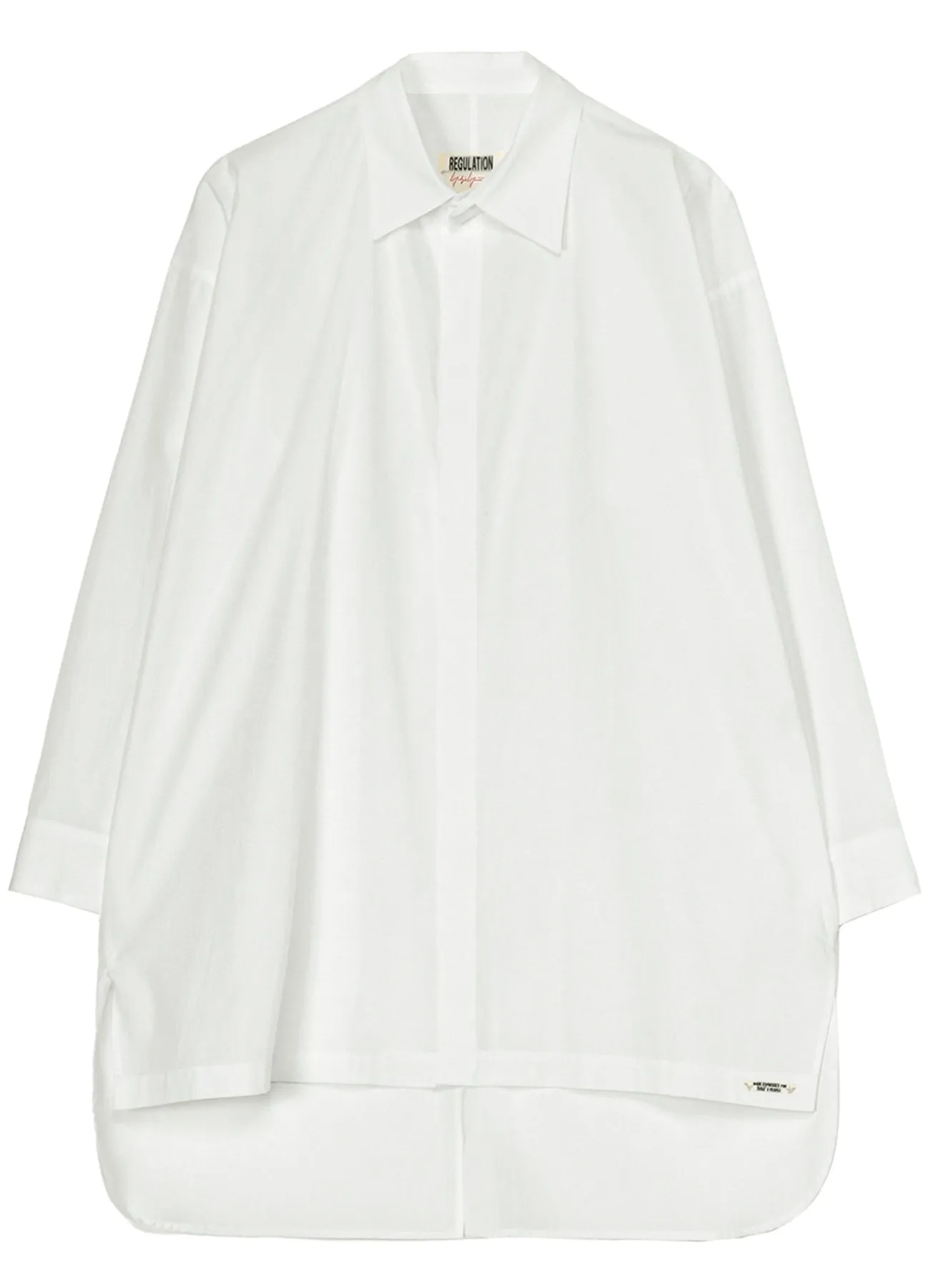 COTTON BROAD R-DOUBLE PLACKET BLOUSE