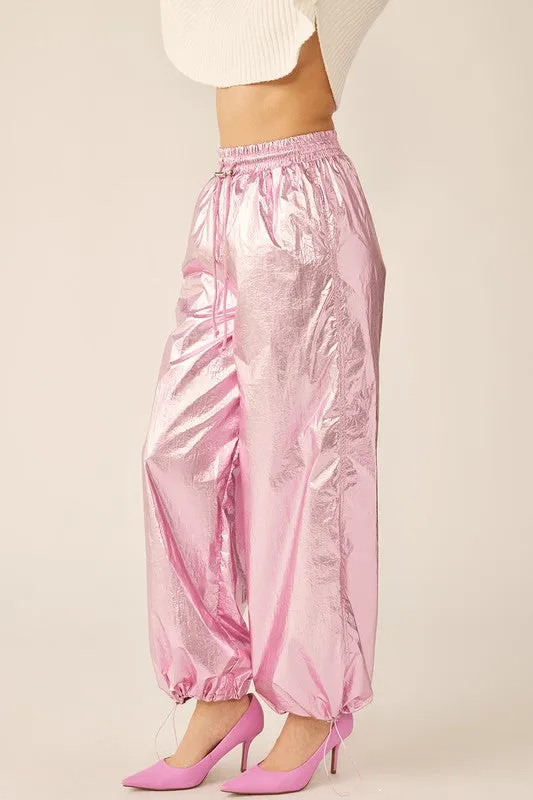 Cotton Candy Pink High Waisted Cargo Pants