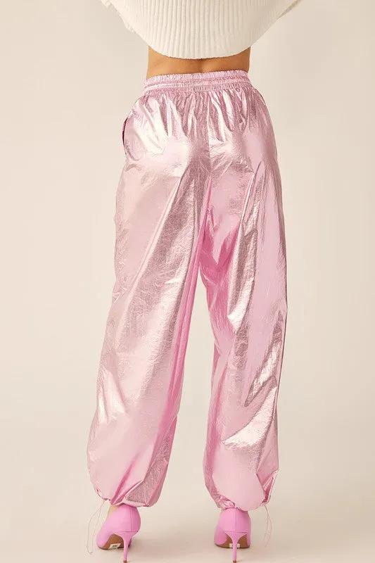 Cotton Candy Pink High Waisted Cargo Pants