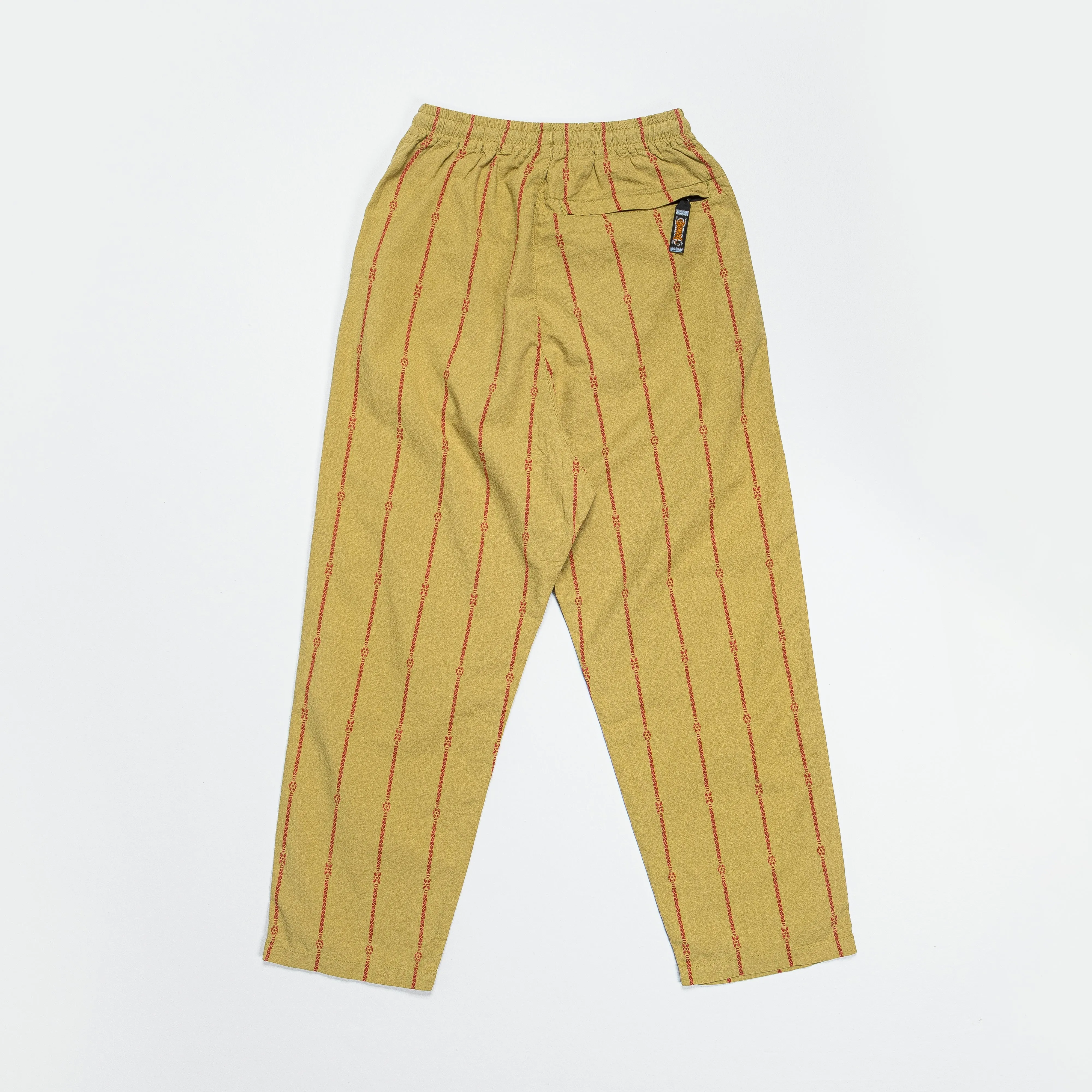 Cotton Linen SIAM Stripe EASY Pants - Light Khaki