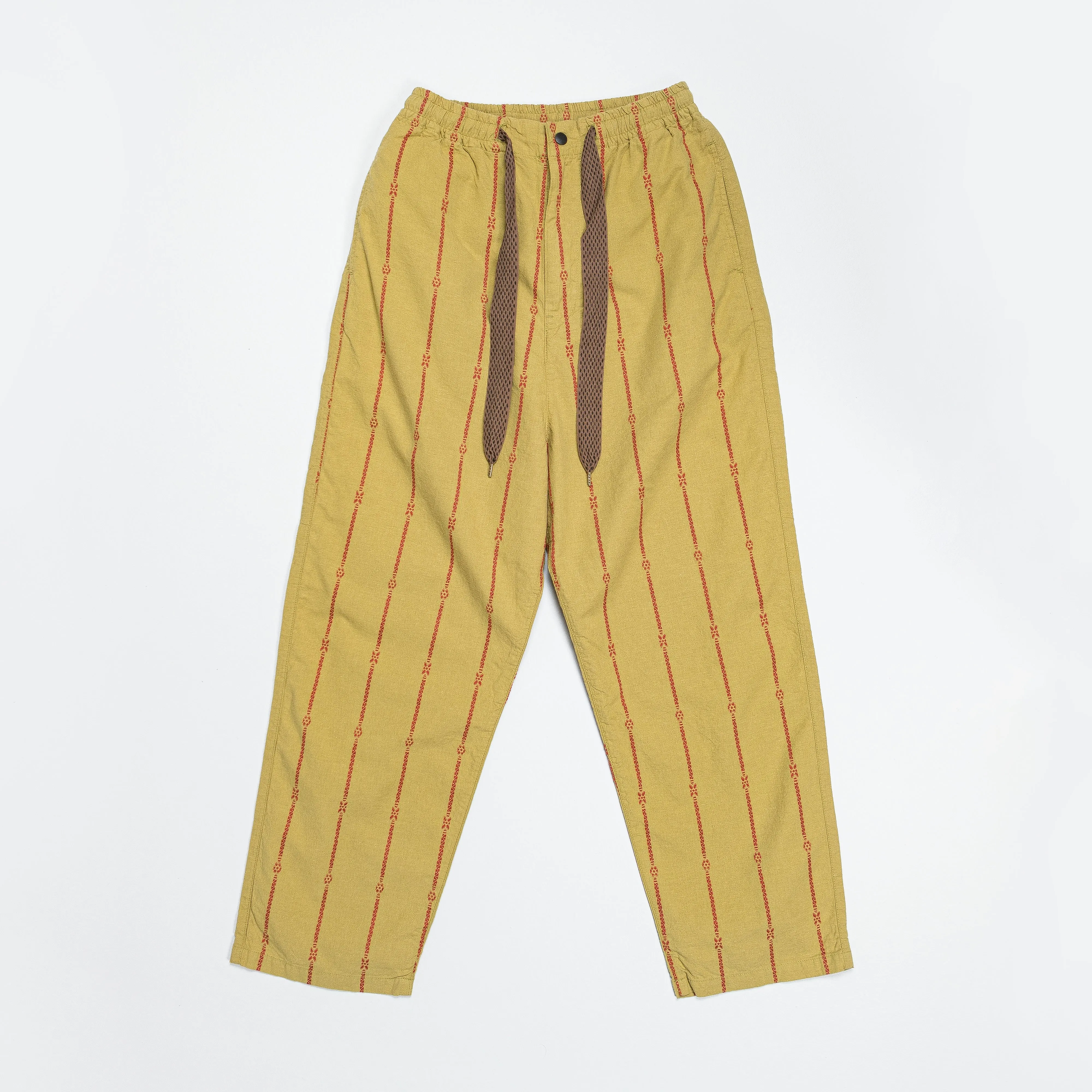 Cotton Linen SIAM Stripe EASY Pants - Light Khaki