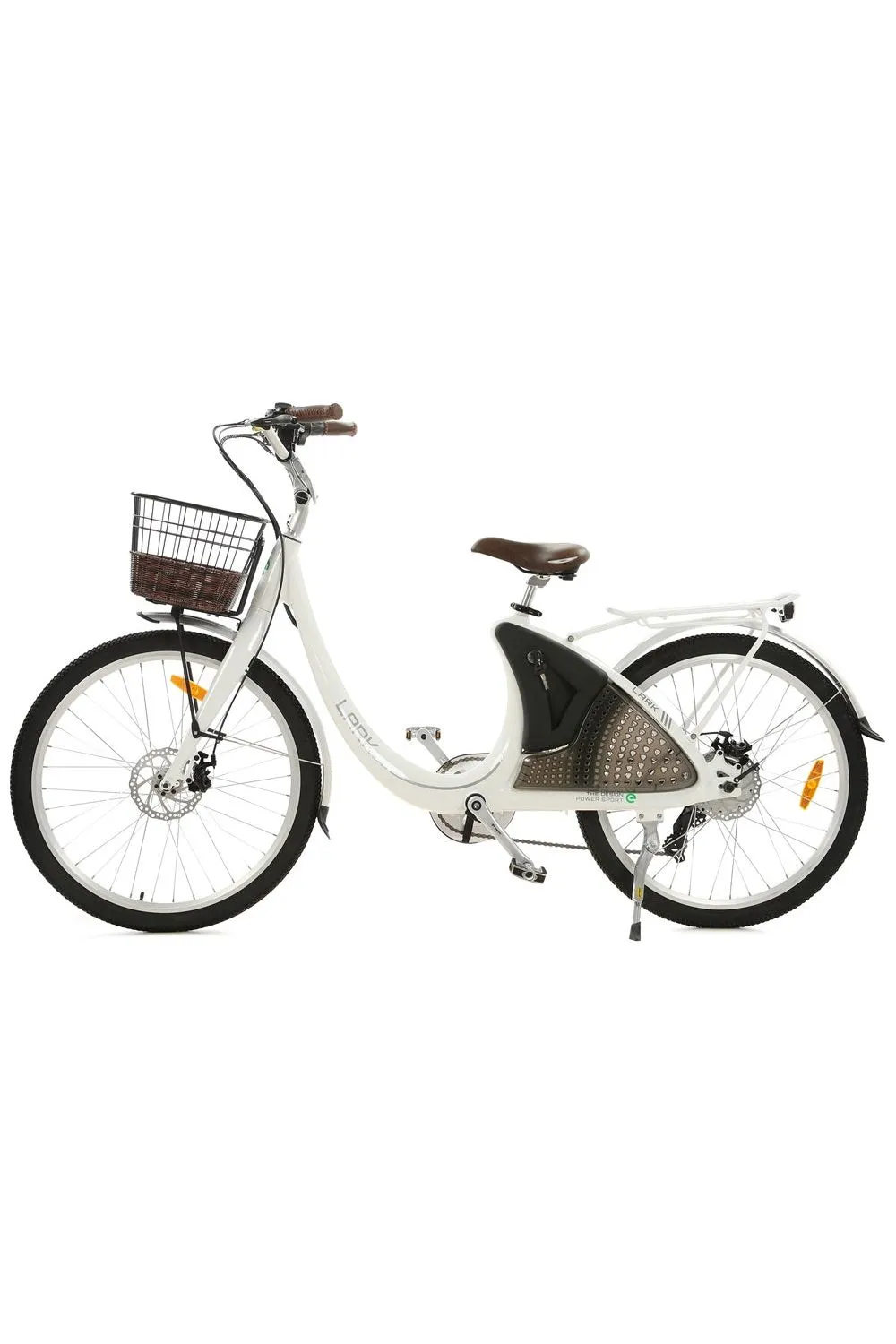 Ecotric Lark 36V/10Ah 500W Electric City Bike with Basket and Rear Rack