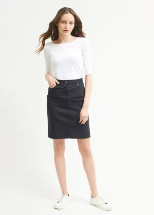 Elfy regular skirt - in coloured denim (NAVY)