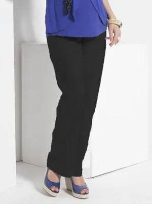 Essential  100% Maternity Linen Black Pants