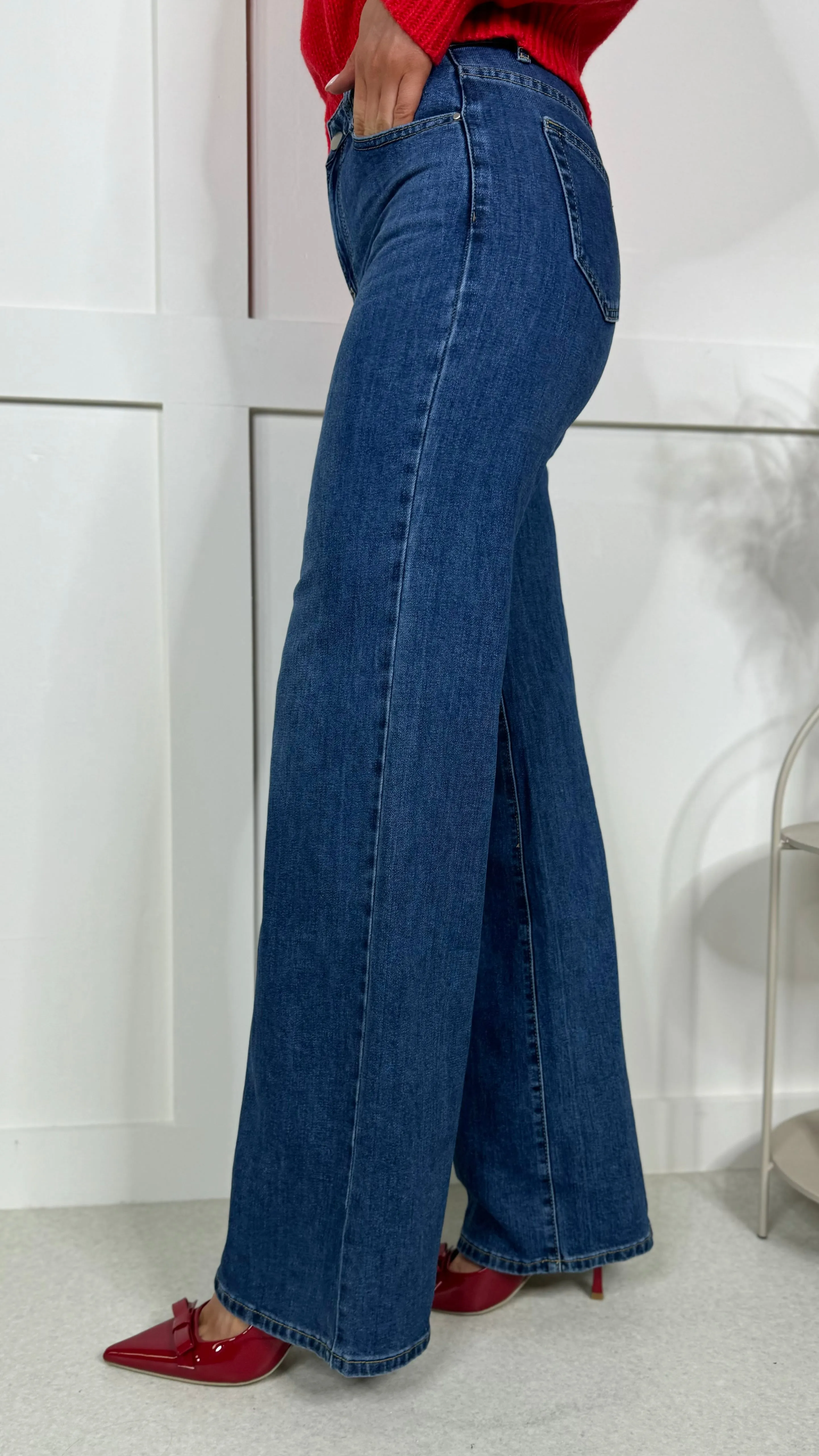 Fallon Blue Wide Leg Jeans