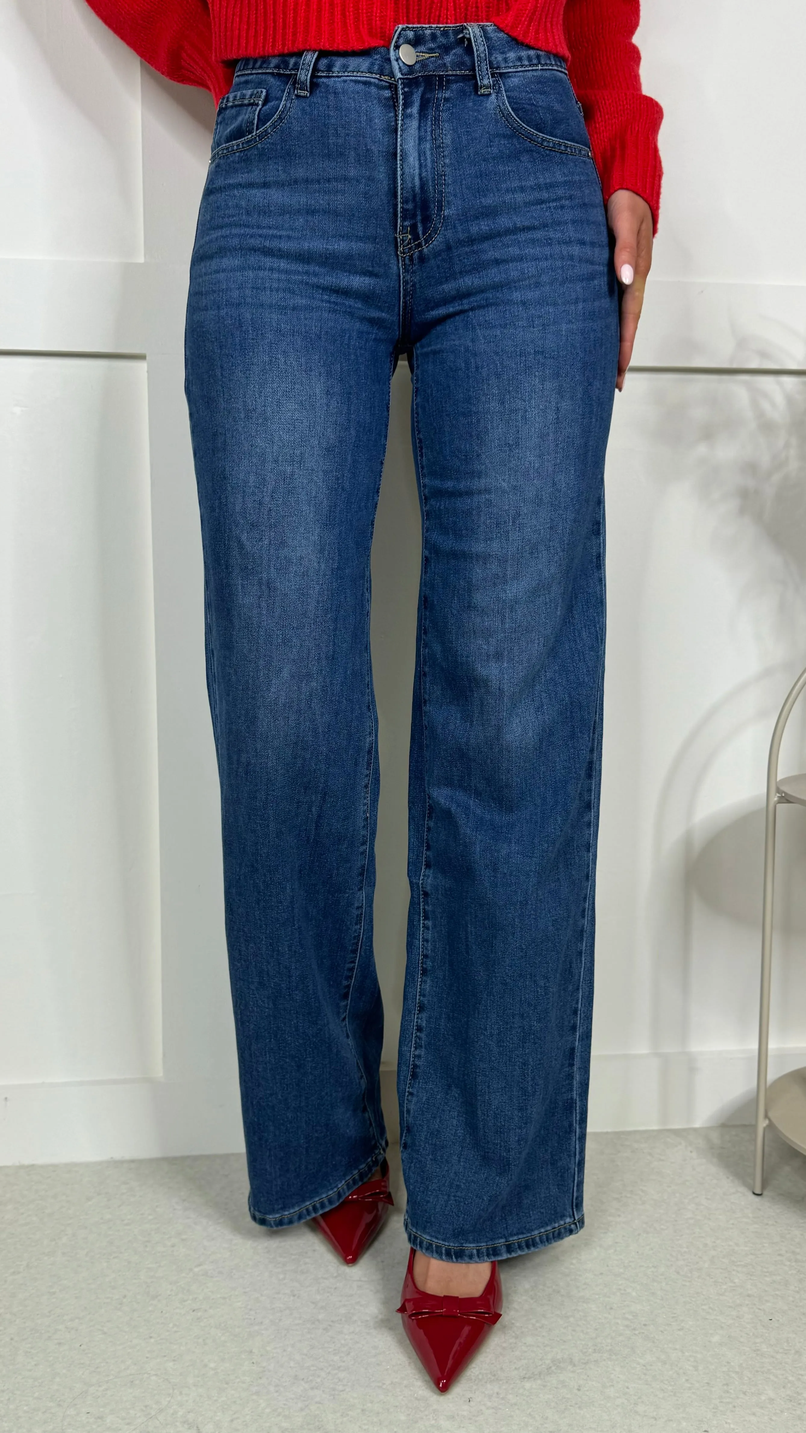 Fallon Blue Wide Leg Jeans