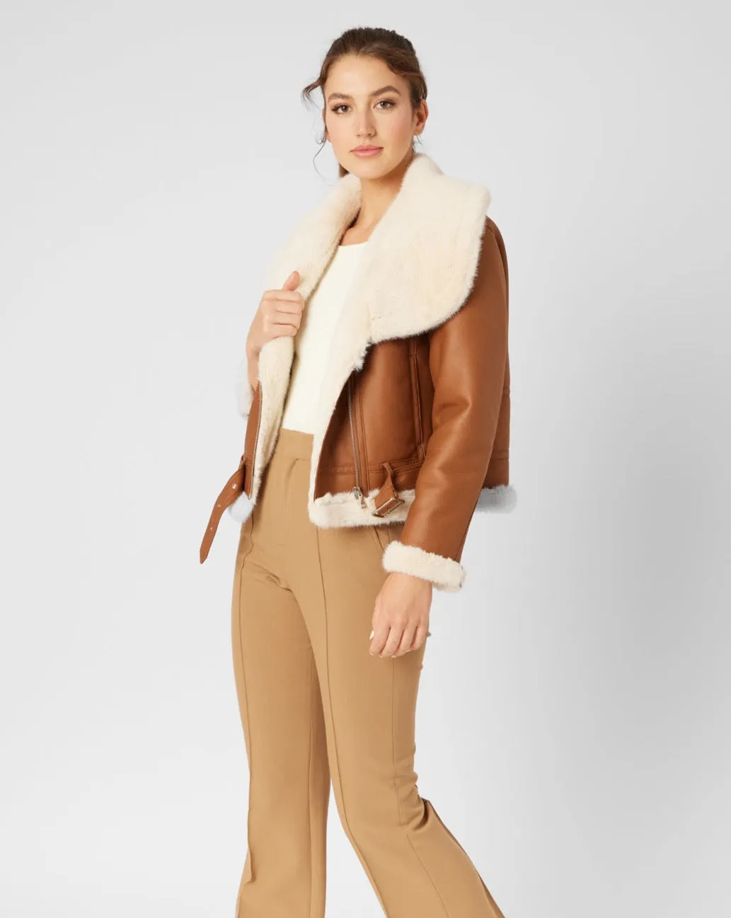 Faux Shearling Bomber Jacket