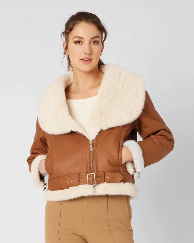 Faux Shearling Bomber Jacket