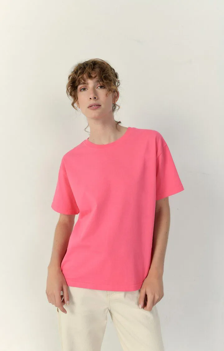 FIZVALLEY Short Sleeve Crew Tee in Fluo Pink