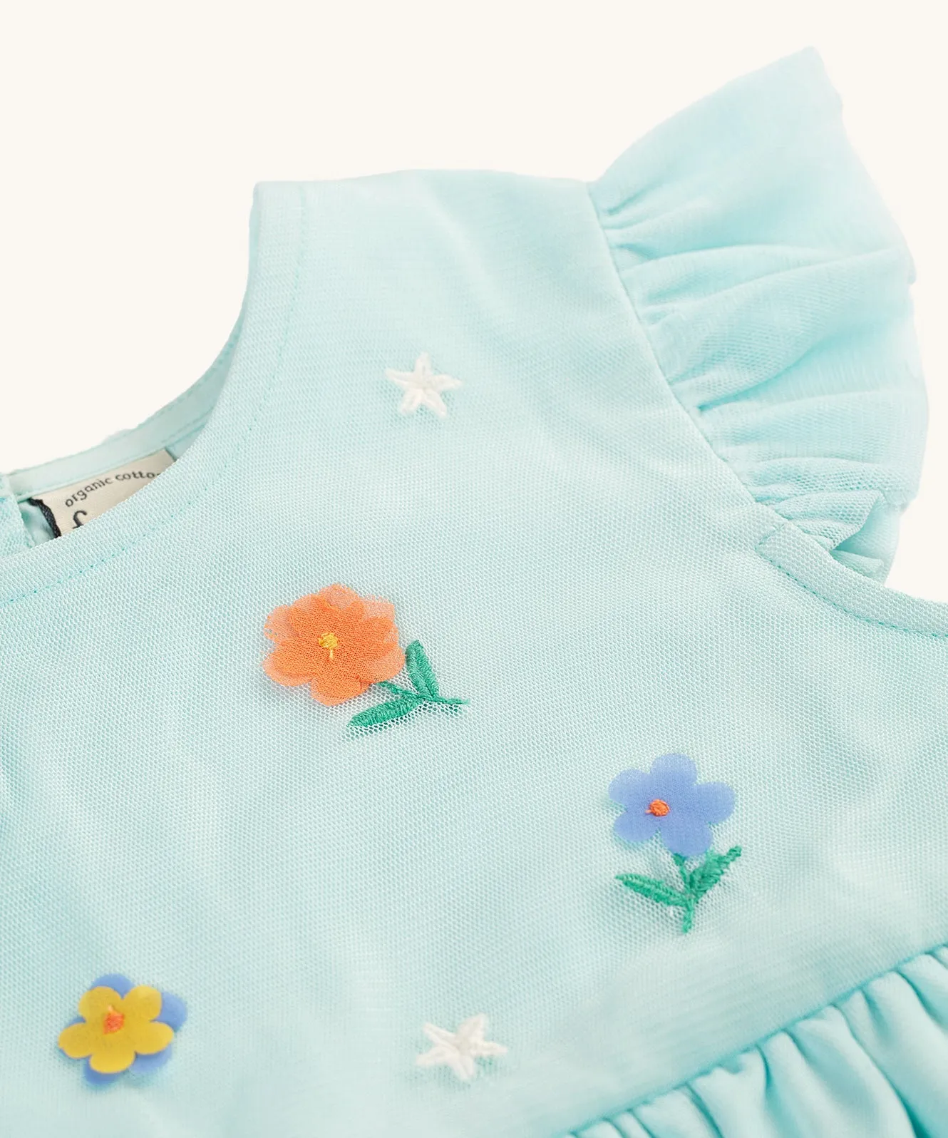 Frugi Tilda Tulle Dress - Glacia/Floral