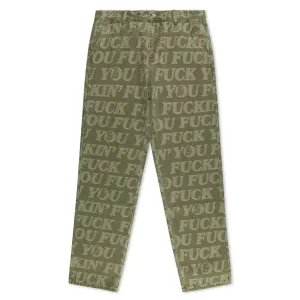 F.U.F.F. Washed Denim Pants (Light Olive Denim)