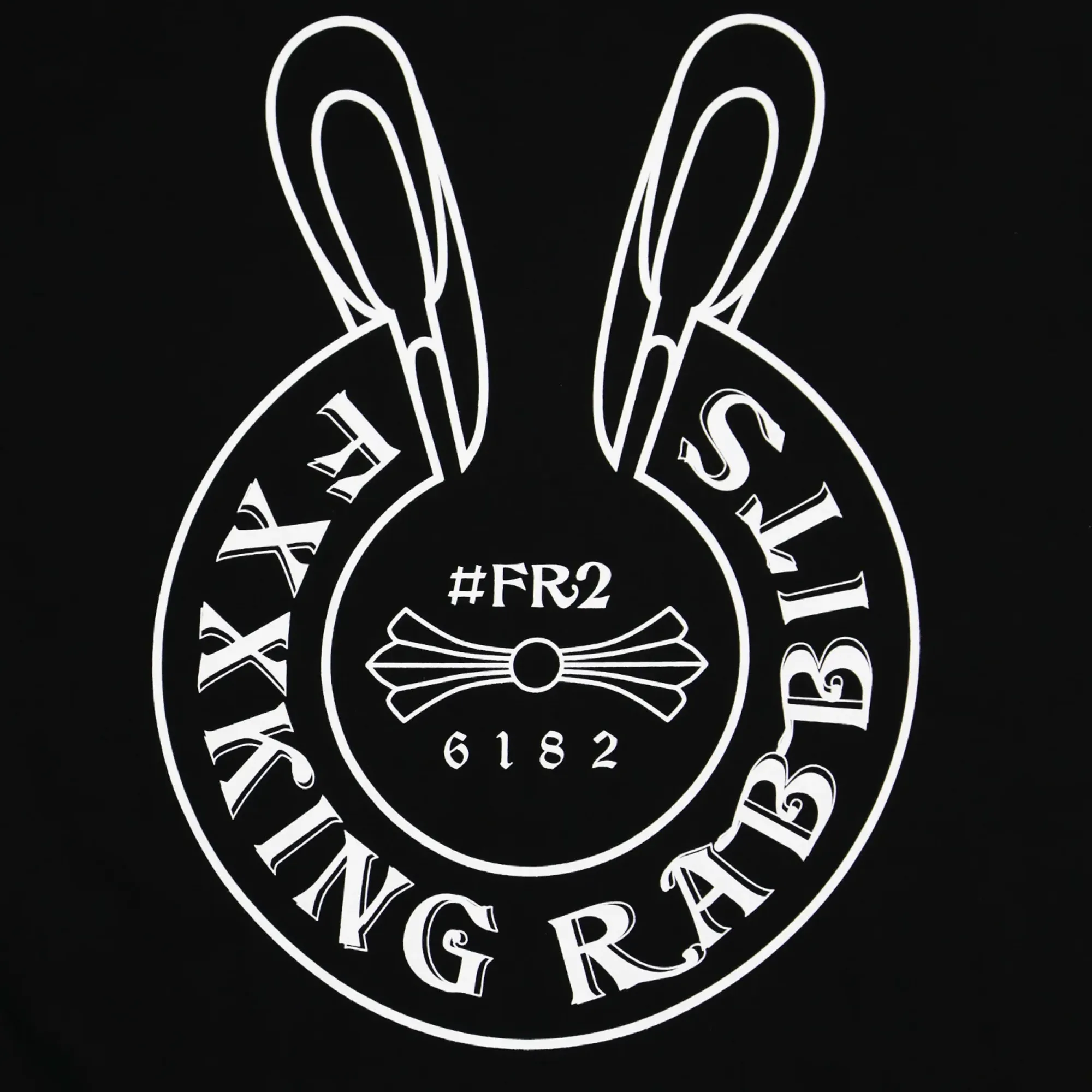 Fxxking Rabbits Logo within Face Outline Longsleeve T-shirt Black