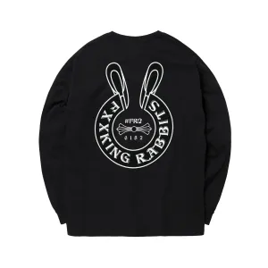 Fxxking Rabbits Logo within Face Outline Longsleeve T-shirt Black