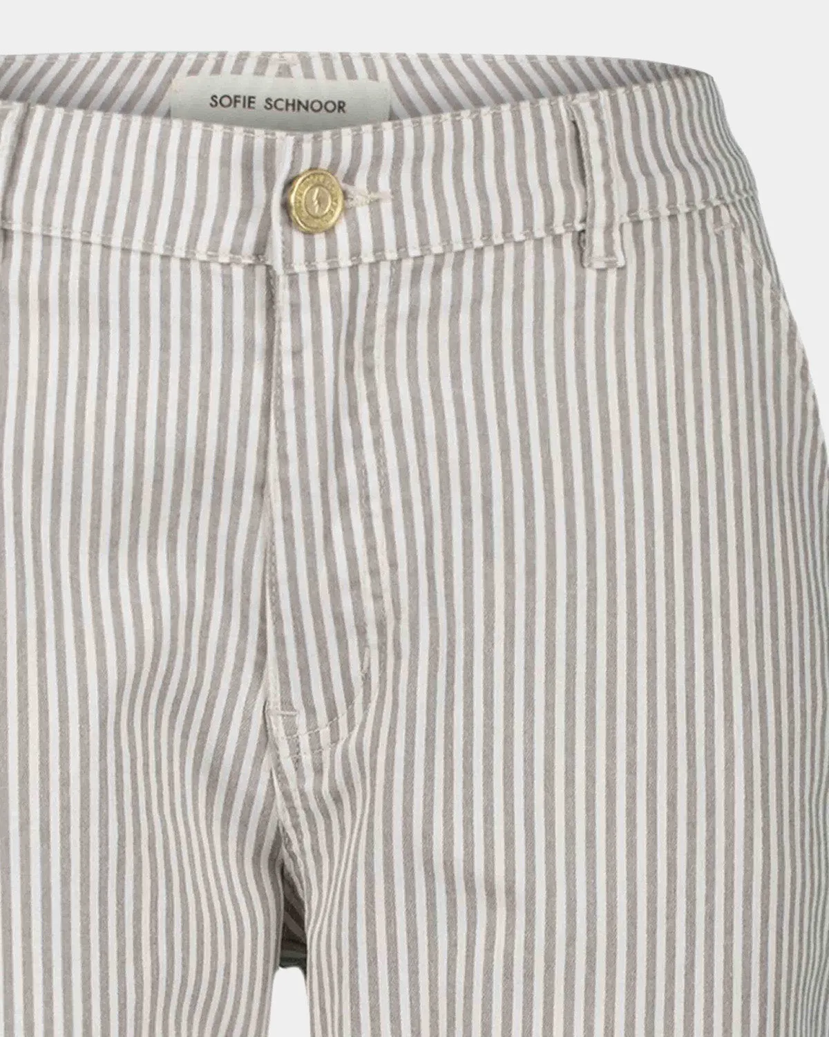 GITTESW TROUSERS - Light Brown Striped