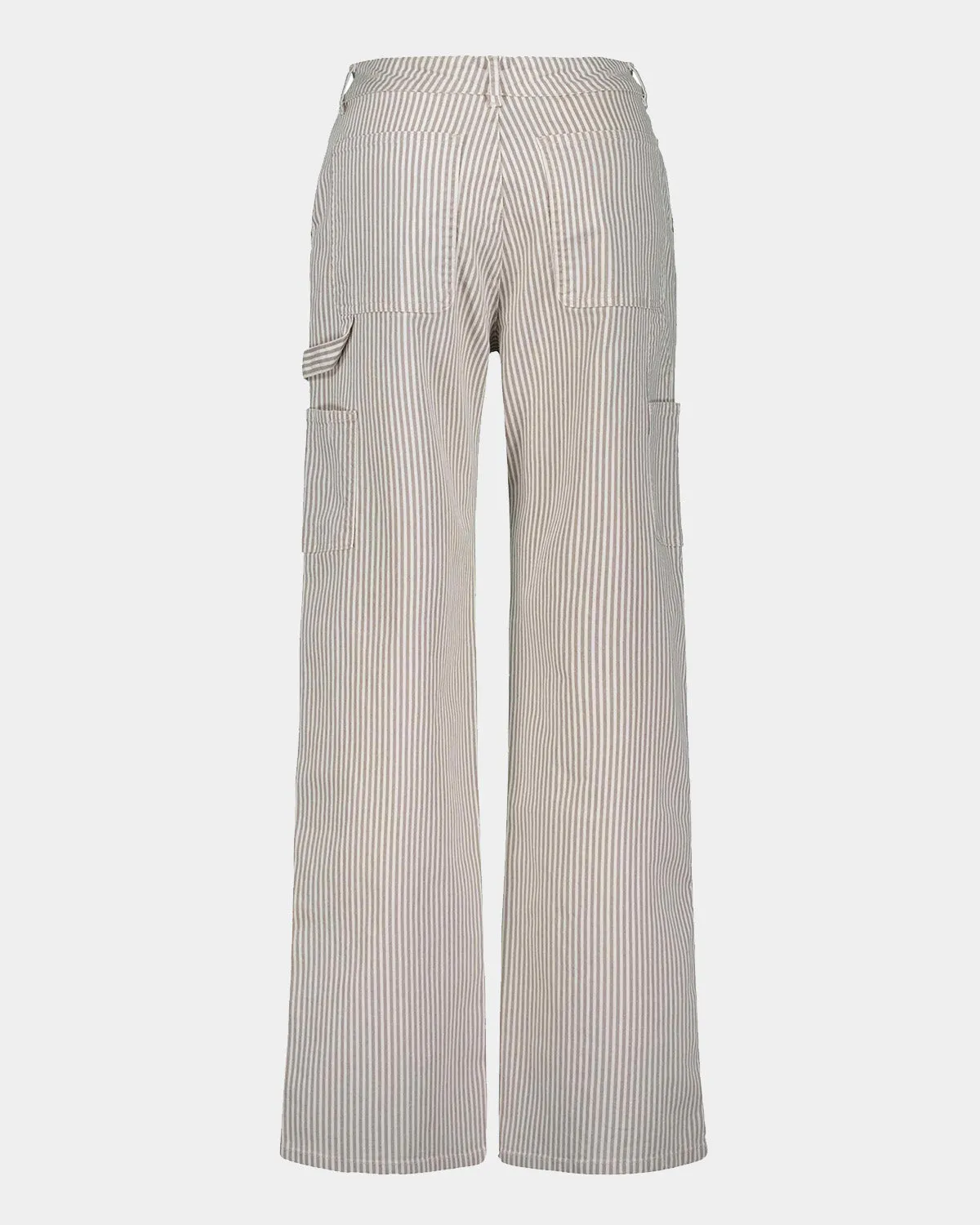 GITTESW TROUSERS - Light Brown Striped